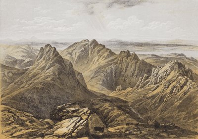Vista da Cimeira de Goatfell, ilha de Arran (chromolitho) de James Duffield Harding