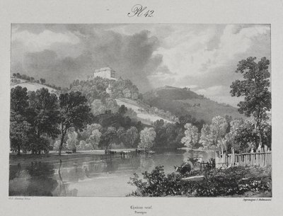 Viagens pitorescas e românticas pela antiga França. Auvérnia: Château Neuf de James Duffield Harding