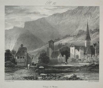 Viagens pitorescas e românticas na França antiga. Franche Comté: Abadia de Baume, Baume-les-Messieurs de James Duffield Harding