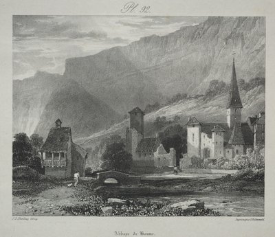 Viagens pitorescas e românticas na França antiga. Franche Comté: Abadia de Baume, Baume-les-Messieurs de James Duffield Harding