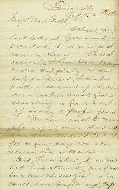 Carta de James E. Love, Louisville, à Molly, 28-30 de setembro de 1862 de James Edwin Love