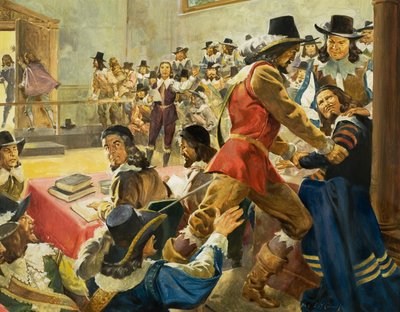 Prisão do Presidente da Câmara dos Comuns (guache sobre papel) de James Edwin McConnell