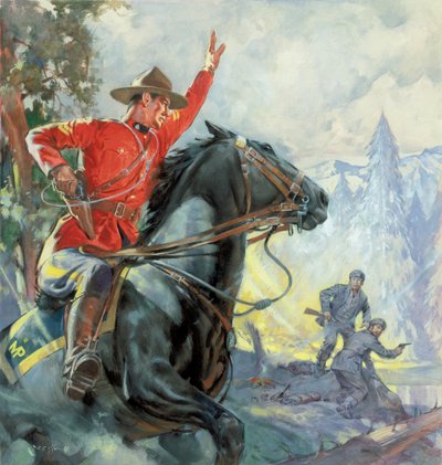 Canadian Mounties (guache sobre papel) de James Edwin McConnell