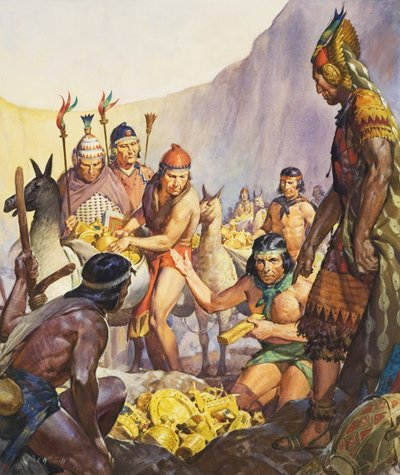 Ouro escondido dos Incas (guache sobre papel) de James Edwin McConnell