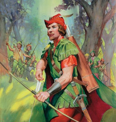 Robin dos Bosques (guache sobre papel) de James Edwin McConnell