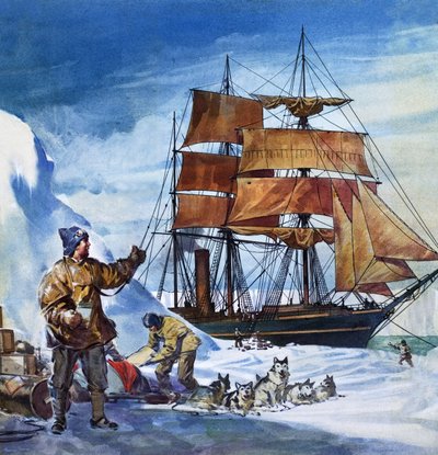 O Terra Nova na Antárctida (guache sobre papel) de James Edwin McConnell