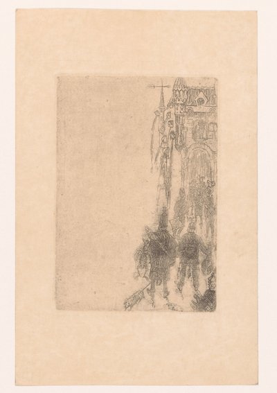 As figuras caminham em direcção a um portão com carne e peixe
Menu pour Charles Vos de James Ensor