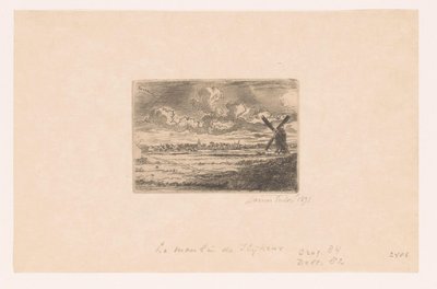Vista de Slijkens com um moinho em primeiro plano Moulin à Slijkens de James Ensor