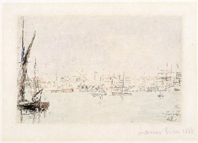 Vista do porto de Ostende de James Ensor