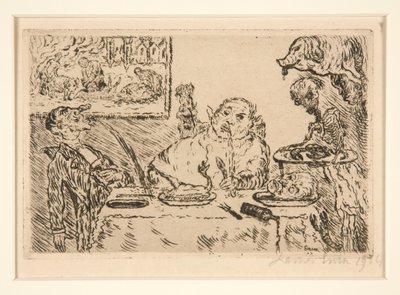 La gourmandise (Gula), da carteira Les p?ch?s capitaux (Os Pecados Mortais) de James Ensor