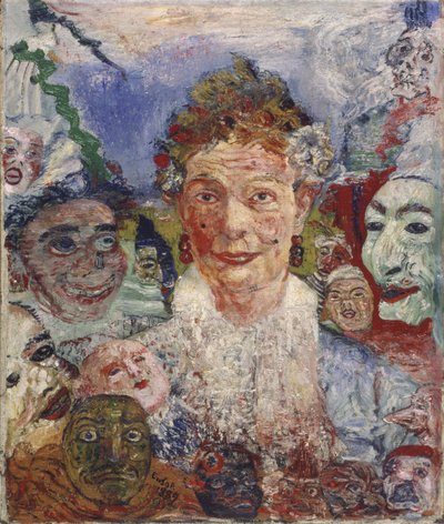 Velha Senhora com Máscaras, 1889 de James Ensor