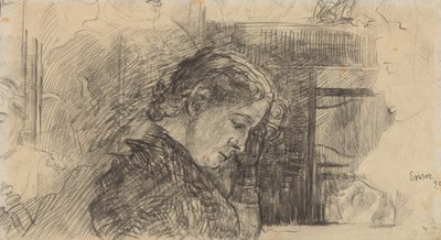 Perfil de uma mulher (Mariette Rousseau) e outras figuras de James Ensor