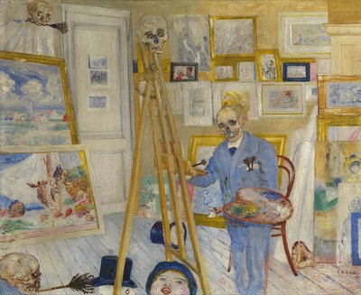 O Esqueleto Pintor, 1896. de James Ensor