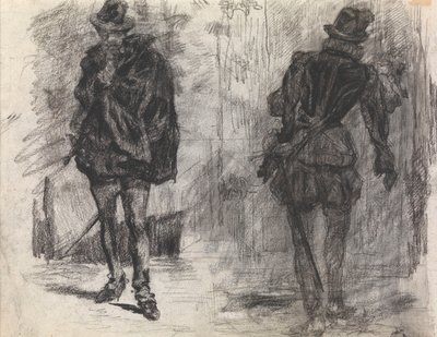 Dois soldados espanhóis, um visto de frente e o outro de costas de James Ensor