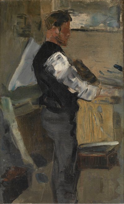Willy Finch no estúdio de James Ensor