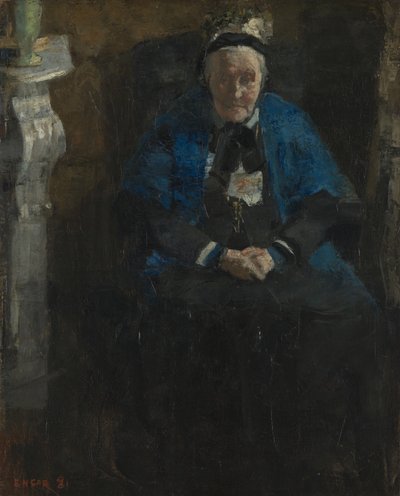 Mulher com xaile azul de James Ensor