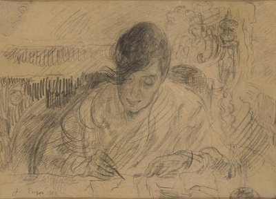 Mulher a escrever uma carta (irmã de Ensor) de James Ensor
