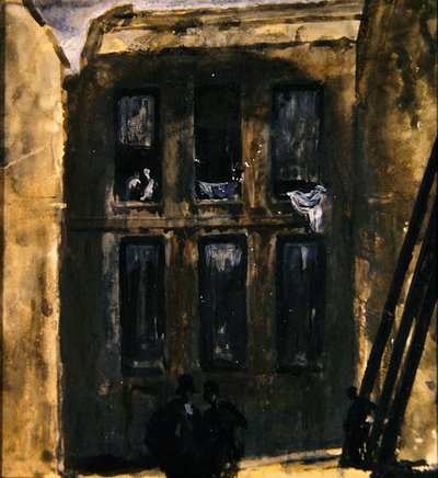Cena da rua, c.1910 (gouache no papel) de James Ferrier Pryde