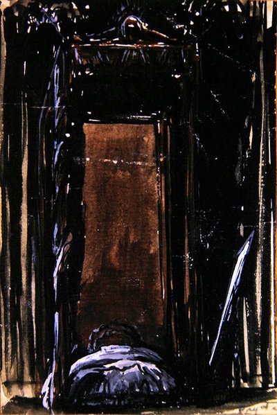 The Bed, c.1909 (tinta e guache sobre papel) de James Ferrier Pryde