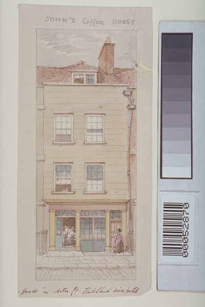 Vista, mitre, corte, frota, rua, mostrando, john&39;s, café, casa, c.1850 de James Findlay