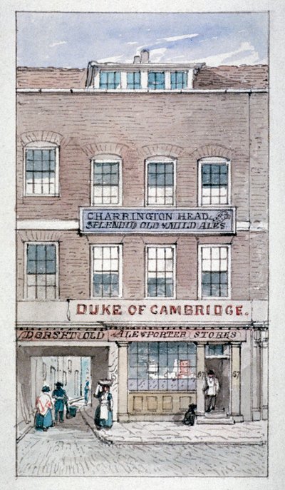 Vista da Taberna do Duque de Cambridge, Shoe Lane, City of London, c1840.                     de James Findlay