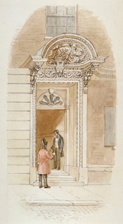 Vista da porta do nº 4 da Mincing Lane, City of London, 1840 de James Findlay