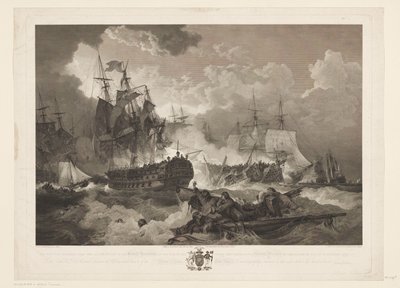Escória bij Kamperduin, 1797
A Vitória obtida sobre a frota holandesa pelo Esquadrão Britânico do Mar do Norte sob o comando do Almirante Duncan na acção do 11.º de Outubro de 1797 (título sobre o objecto) de James Fittler