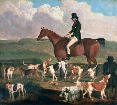 Tom Llewelyn Brewer em seu cavalo, &39;The Doctor&39;, c.1845 de James Flewitt Mullock