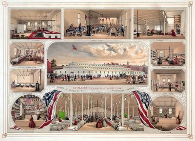 Cartaz para o hospital voluntário dos cidadãos, Philadelphfia, bar. 1862 de James Fuller Queen