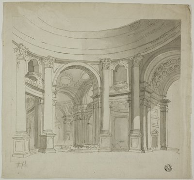Interior de uma igreja abobadada de James Gandon