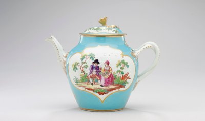 Bule de chá de Worcester e tampa, c.1770 de James Giles