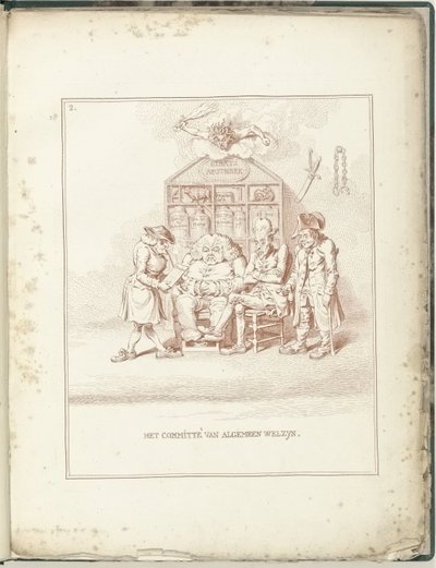 Comité de Bem-Estar Geral, 1795
O Comité do Bem-Estar Geral (título sobre o objecto)
Hollandia Regenerata (título da série) de James Gillray (possibly)