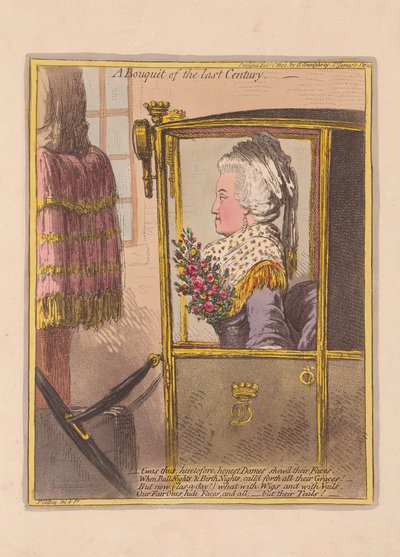 Um buquê do século passado, pub. 1802 (gravura colorida à mão) de James Gillray