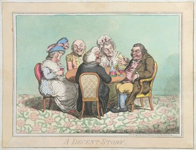 Uma História Decente, publicada por Hannah Humphrey em 1795 (gravura à mão colorida) de James Gillray