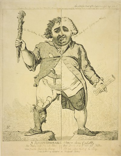 Um direito Honorável alias a Sans Coulotte, publicado pela S.Fores, 1802 de James Gillray