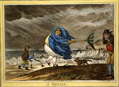 Um Squall, pub. H Humphrey, Londres, 1810 (gravura colorida à mão) de James Gillray