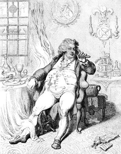 Um Voluptuário Sob os Horrores da Digestão, 1792. de James Gillray