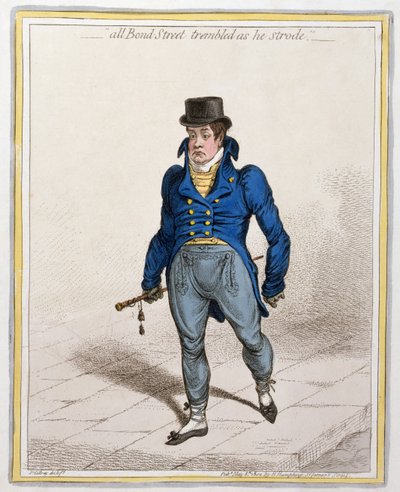 Toda Bond Street tremeu enquanto ele caminhava, publicado por Hannah Humphrey, em 1802 (gravura e gravação) de James Gillray