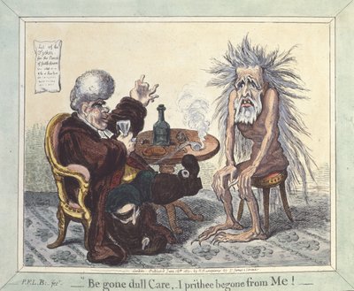 "Begone Dull Care, I Prithee Begone From Me", 1801 de James Gillray