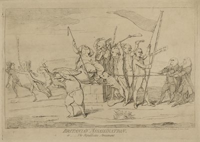 Britannia s Assassination or The Republican "s Amusement, publicado em 10 de maio de 1782 de James Gillray