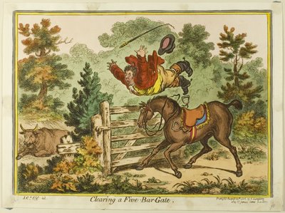 Desobstrução de uma porta de cinco barras de James Gillray
