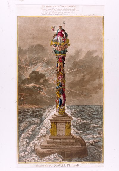 Projeto para o pilar naval, 1800 (gravura colorida) de James Gillray