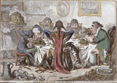 "Germans Eating Sour-Krout", pub. por Hannah Humphrey de James Gillray