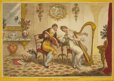 Harmonia antes do matrimônio, 1805 de James Gillray