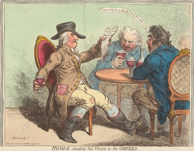 Homer singt seine Verse den Griechen de James Gillray