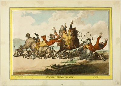 Cães de caça que se atiram de James Gillray