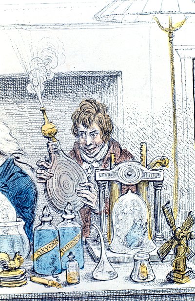 Humphry Davy, químico e inventor britânico, 1802 de James Gillray