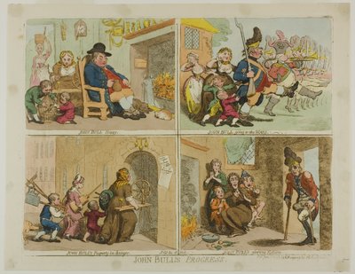 Progresso John Bulls de James Gillray