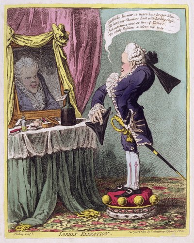 Elevação Lordly, pub. por Hannah Humphrey, 1802 de James Gillray