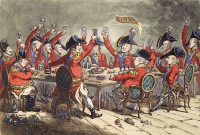 "Loyal Souls - or a Peep into the Messroom at St. James", 1797 de James Gillray